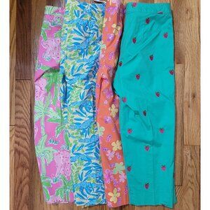 Lilly Pulitzer Pants Size 0 Lot of 4 Pair Crop Capris Stretch Bottoms Colorful